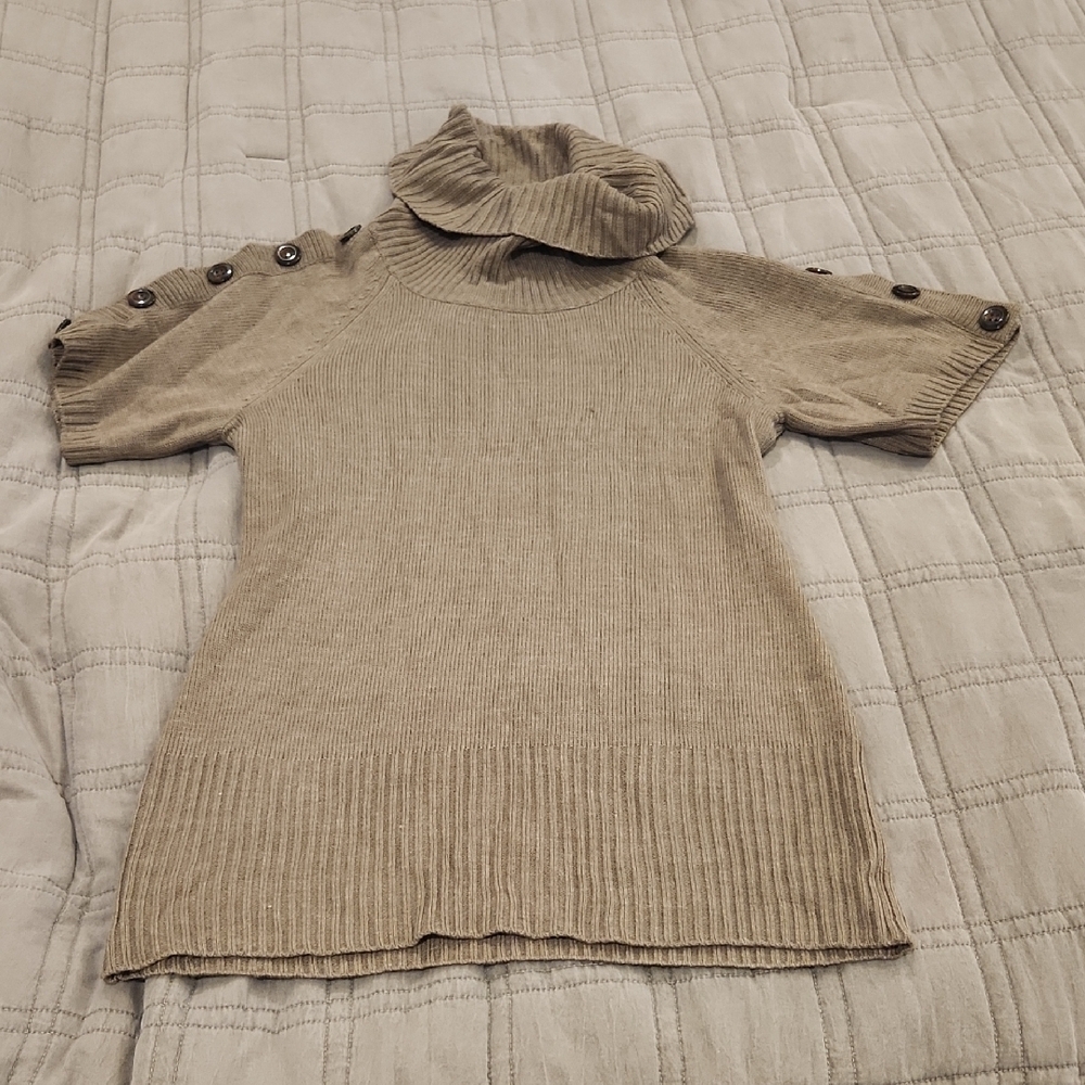 Design History Gray Cowl Neck Sweater with Button Accents Size M, New With Tags!